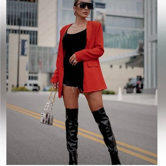 By Egreis Orange Hillary Blazer sz L - Picture 2 of 2